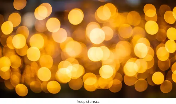 Golden Bokeh Lights Abstract Background