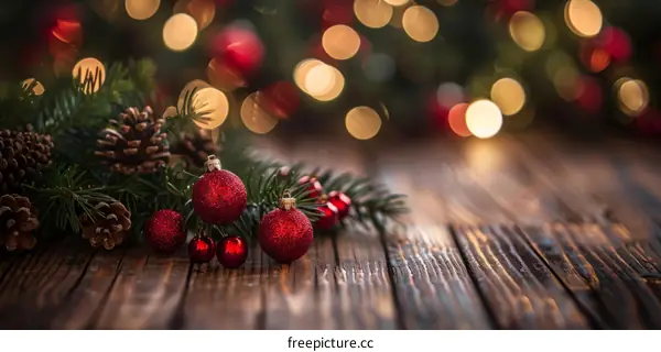 Red and Gold Christmas Ornament Background