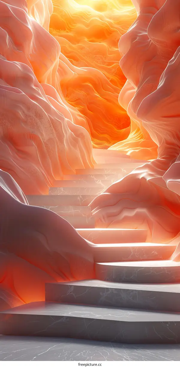 Abstract Canyon Stairway  Illustration