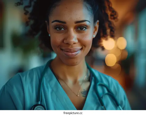 Portrait of a young female doctor smiling