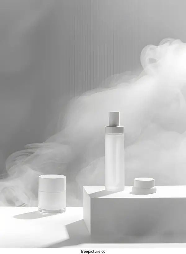 Minimalistic White Skincare Product Photography