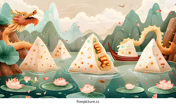 Illustration of Dragon Boat Festival