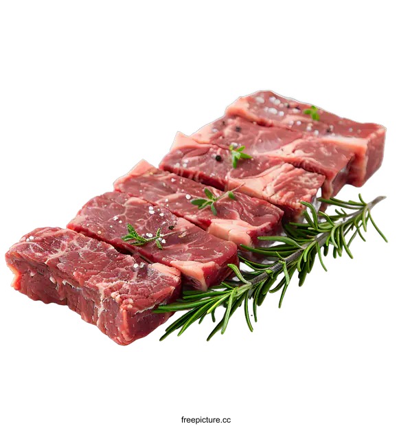[Transparent Background PNG]Raw beef steaks on white background