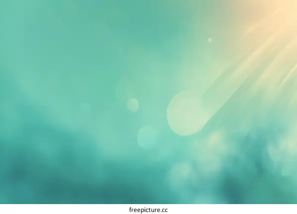 Abstract Teal Background with Soft Light Rays