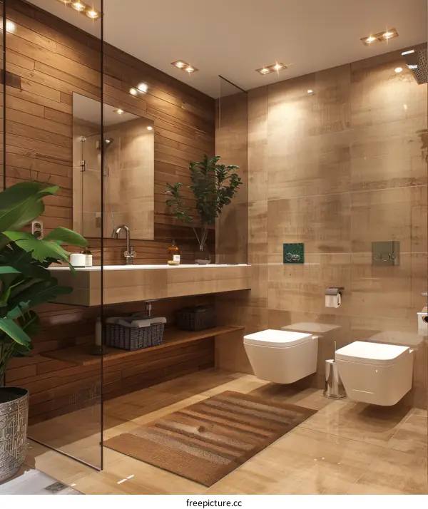 Modern Wooden Bathroom Interior Design
