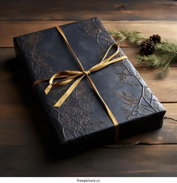 Black and gold Christmas present