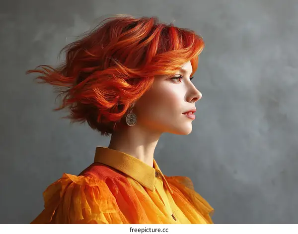 Fashionable Woman with Vibrant Hair