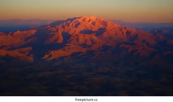 Sunset Mountain Range Landscape