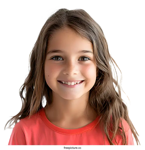 [Transparent Background PNG]Portrait of a Smiling Young Girl
