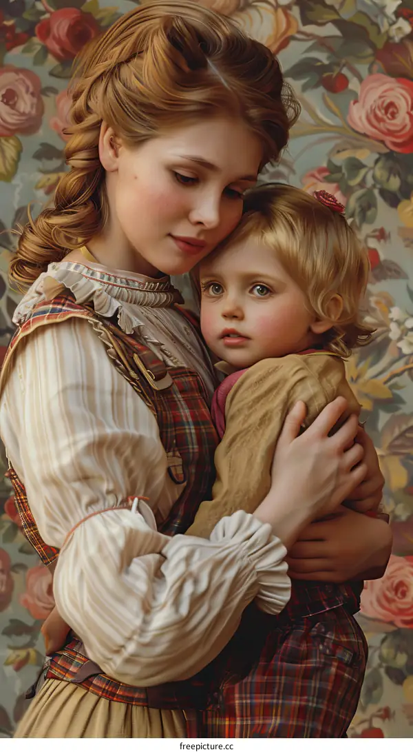 Vintage Portrait of a Mother and Child