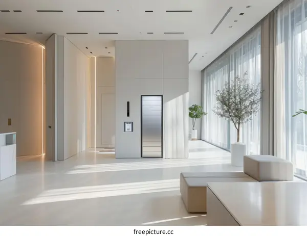 Office lobby with modern minimalist design