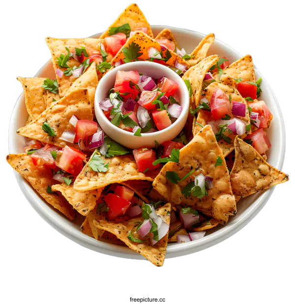 [Transparent Background PNG]Bowl of Tortilla Chips with Salsa