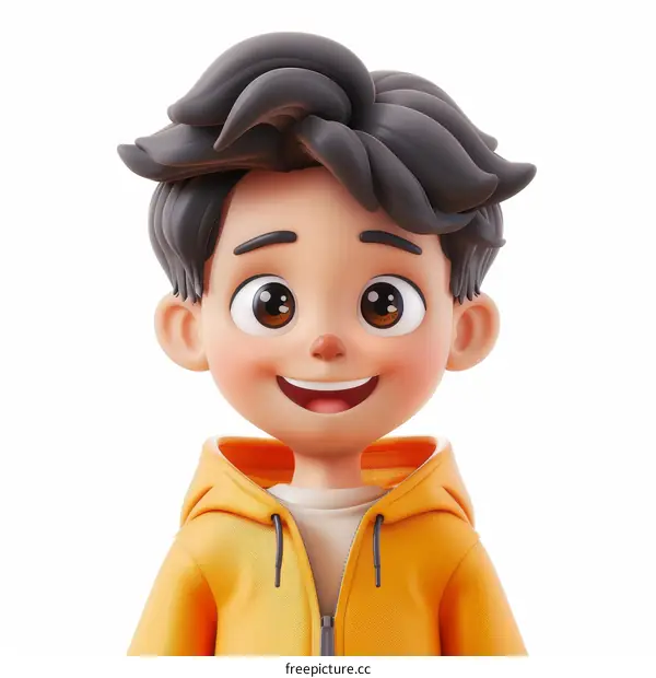 3D rendering of a happy smiling boy