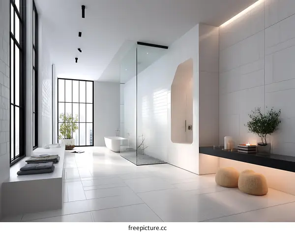 Modern Minimalist Spa-like Bathroom Interior Design