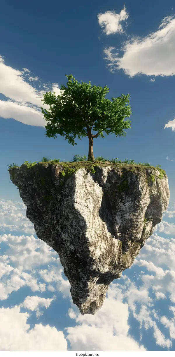 Floating Island with Tree in Sky