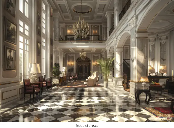 Grand European Mansion Entrance Hall