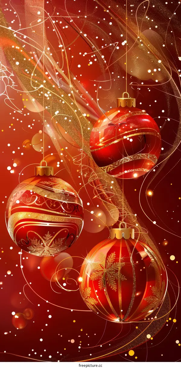 Christmas Ornaments in Red and Gold