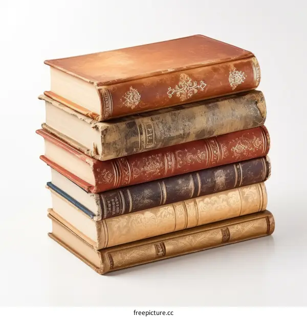 Ornate Antique Books Stack