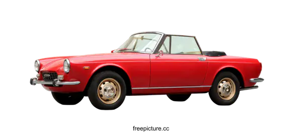 [Transparent Background PNG]Vintage Red Convertible Car