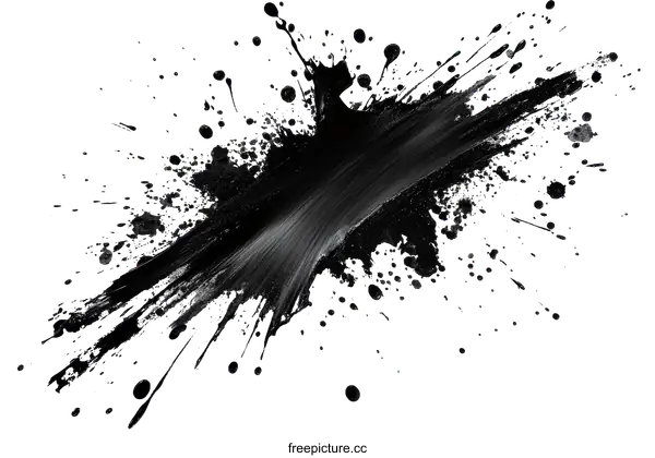 [Transparent Background PNG]Abstract Ink Splatters and Strokes