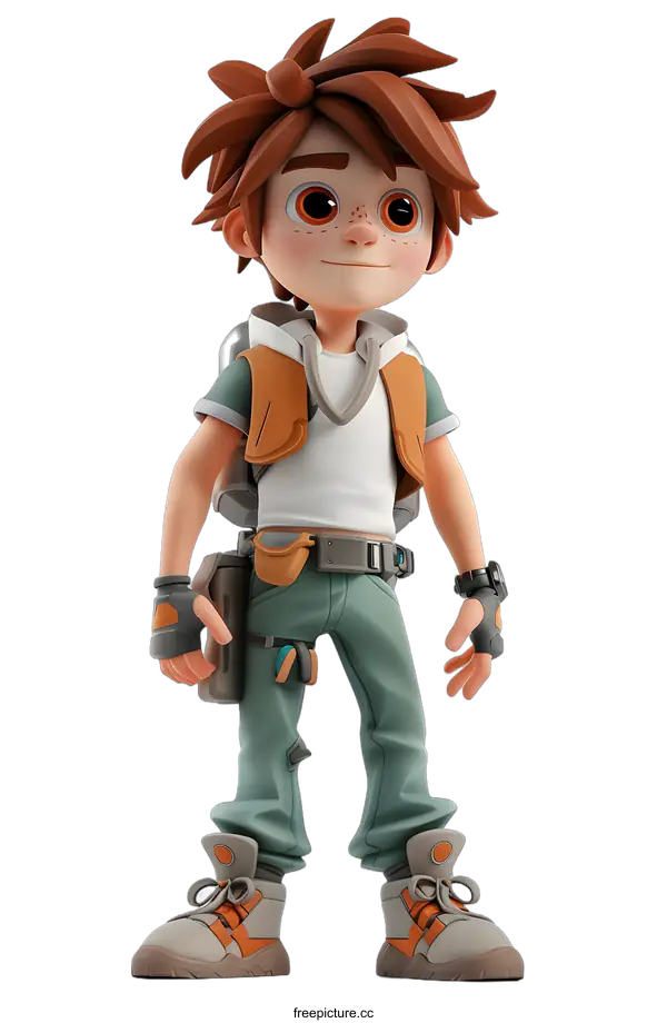 [Transparent Background PNG]3D Cartoon Boy Adventure Ready