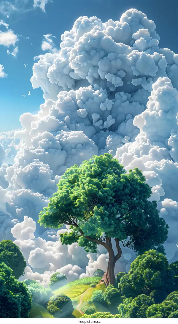 The tree and the clouds