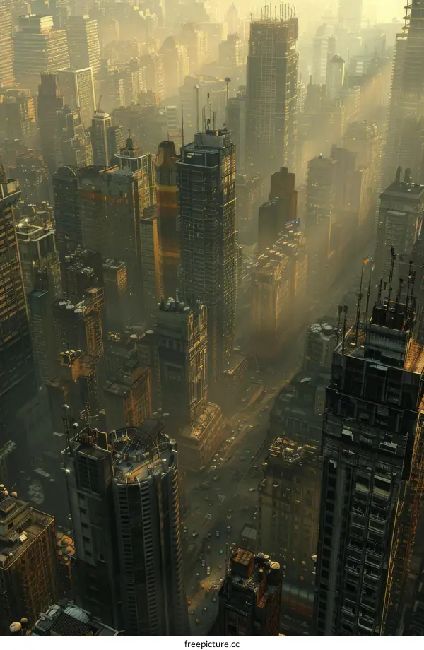 Post-Apocalyptic Cityscape Aerial View