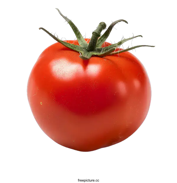 [Transparent Background PNG]Closeup of a Single Red Tomato on White Background