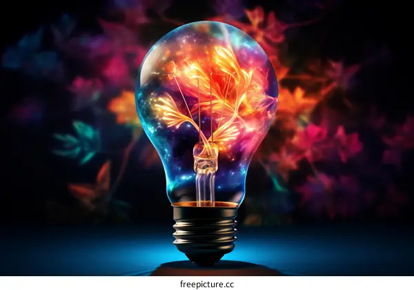 Light Bulb with Vibrant Smoke Inside