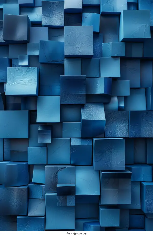 Blue Abstract 3D Cubes Background