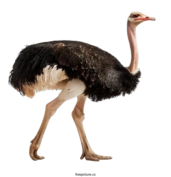 [Transparent Background PNG]Ostrich Standing on White Background