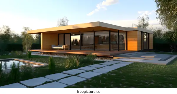 Modern Minimalist House with Pool and Patio