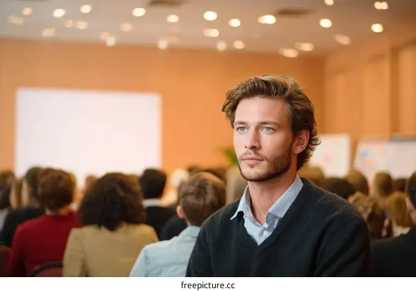 Business Conference Attendees Listening Attentively