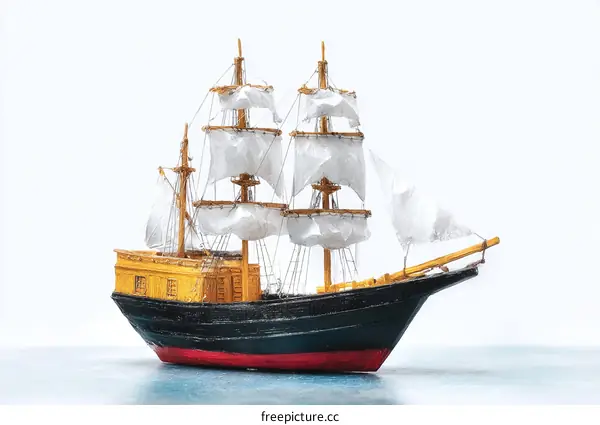 Miniature Wooden Sailing Ship Model