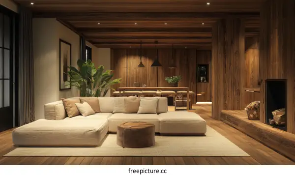 Cozy Modern Rustic Living Room Interior Design