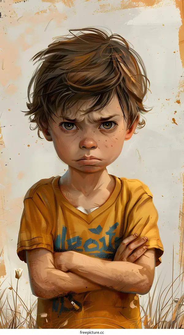 Portrait of a boy with crossed arms