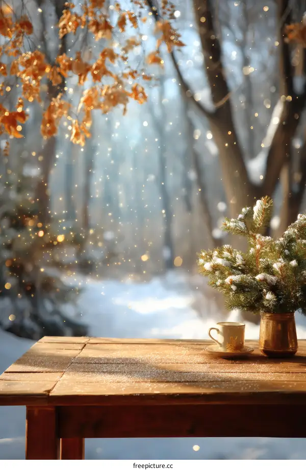 Winter Wonderland Outdoor Wooden Table Decor