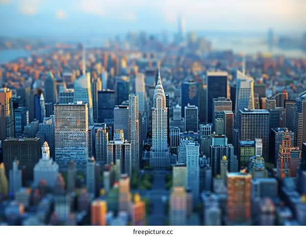 Tilt-Shift Cityscape View of Manhattan, New York City