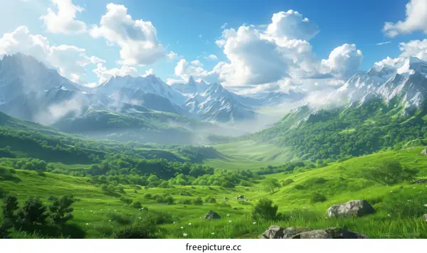Serene Green Mountain Landscape
