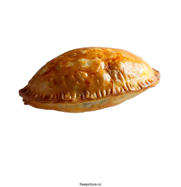 [Transparent Background PNG]A Single Empanada Floating on a White Background