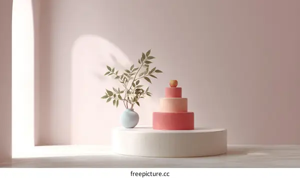 Minimalist Aesthetic Display with Succulent and Pastel Colors
