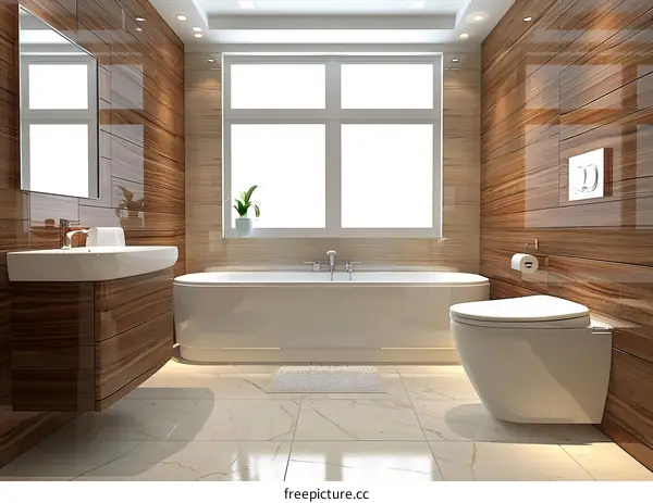Modern Luxury Bathroom Interior Design Illustration