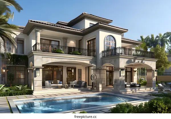 Large luxury house with pool