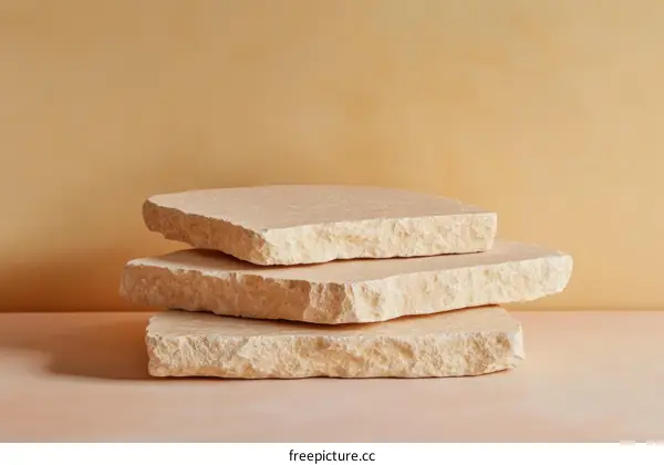 Stacked Natural Stone Display Platform