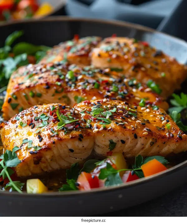 Honey Garlic Glazed Salmon with Vegetables