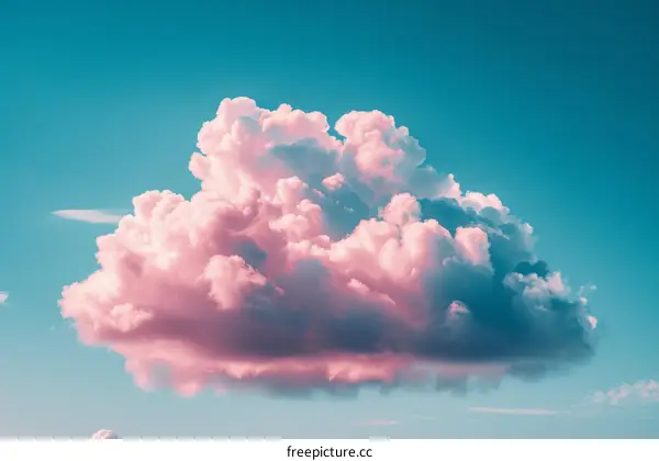 A large pink cloud in the sky