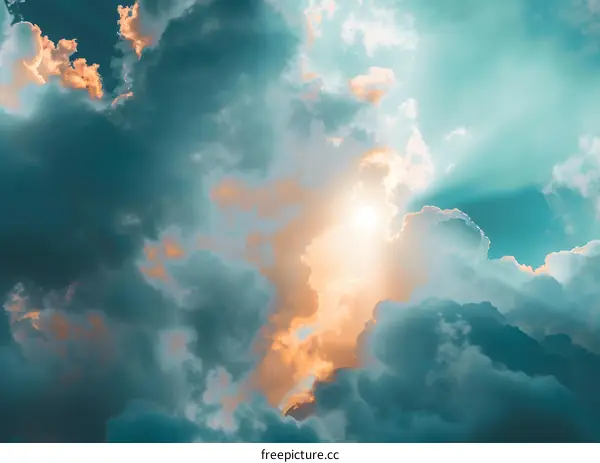 Beautiful Sunset Sky with Clouds
