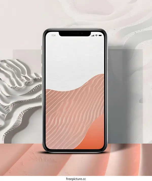 Mobile Phone Mockup with Sand Dunes Wallpaper