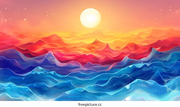 Sunset and Waves