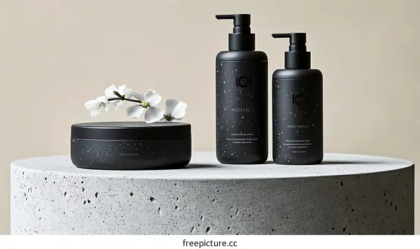 Modern Minimalist Skincare Products Display